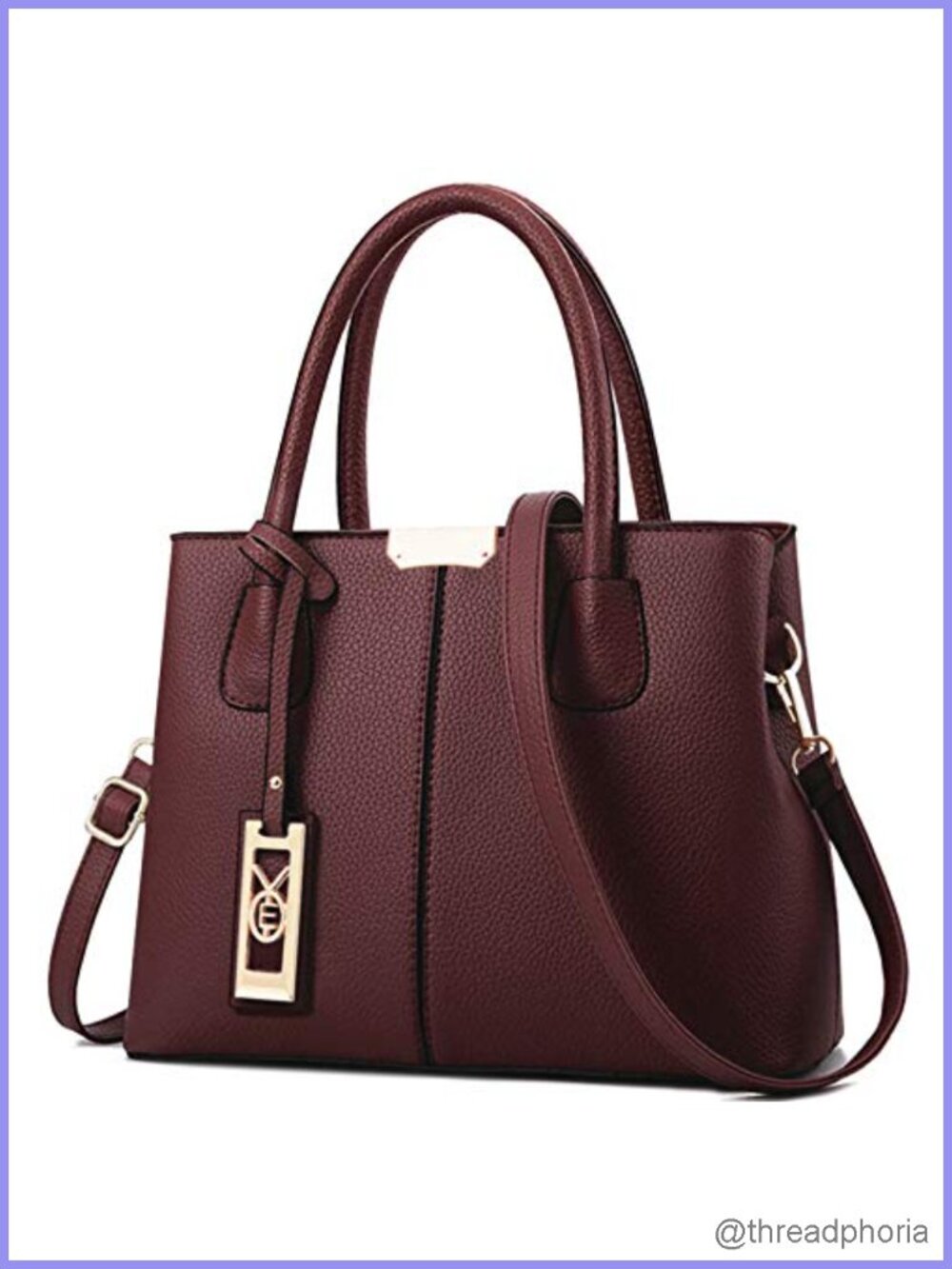 Women's Satchel Shoulder Tote Bag PU Leather with Handle & Crossbody Strap